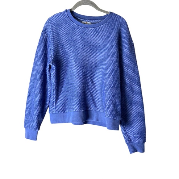 Marine Layer Birdseye Sweatshirt Womens Small Blue Textured Cozy Casual Pullover - Picture 2 of 6
